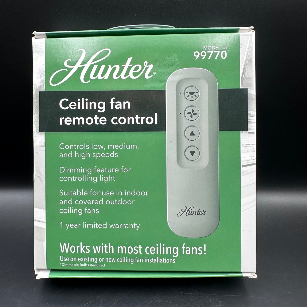 Hunter 99770 Universal Ceiling Fan Remote Control and Receiver Kit White